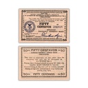Philippines 1943 50C  Mindanao Emergency Currency board Pick S504