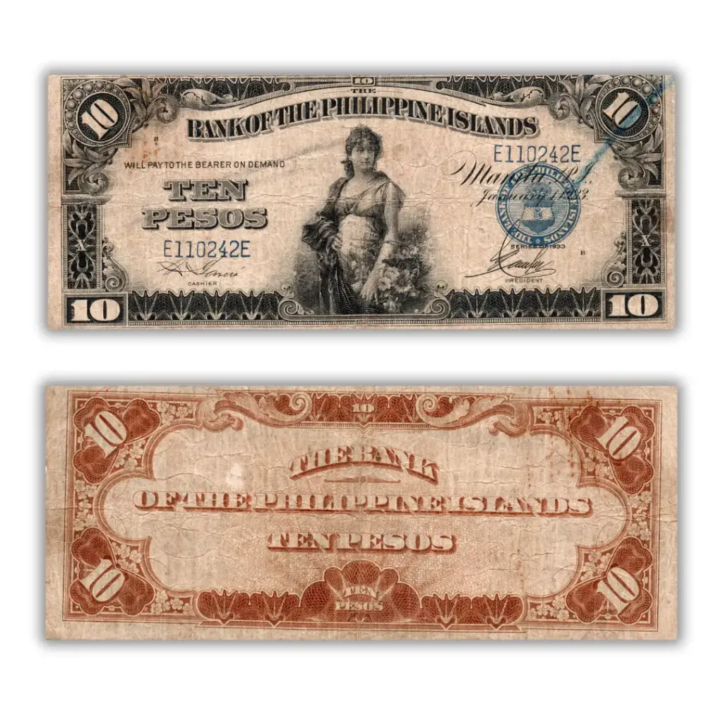 Philippines 1933 10P Bank of the Philippine Islands Pick 17