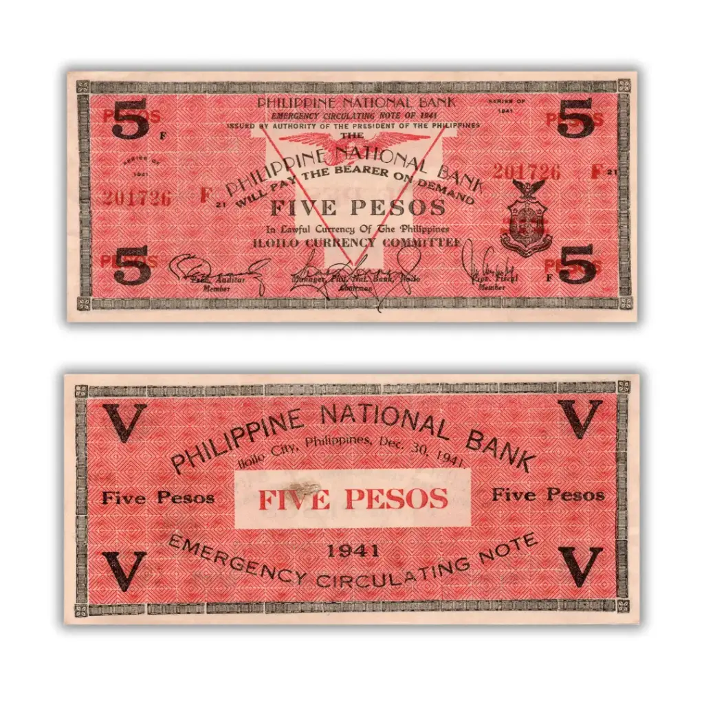 Philippines 1941 5P Iloilo Currency Pick S307