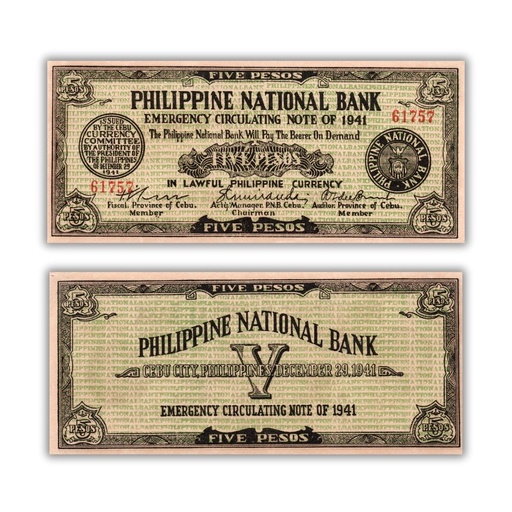 Philippines 1941 5P "Cebu Currency Committee" Pick S216