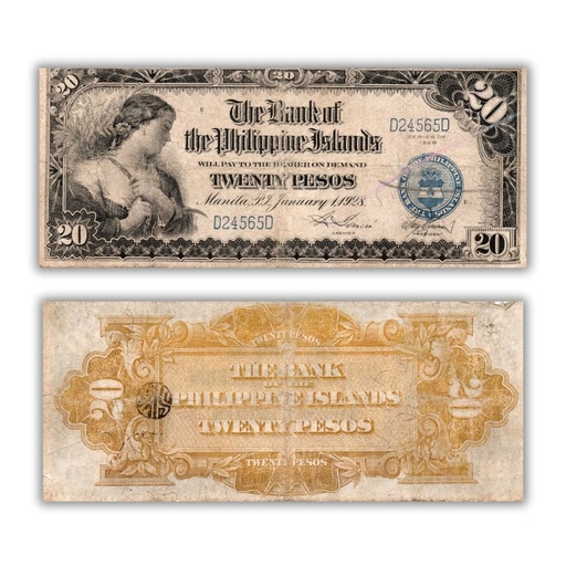 Philippines 1928 20P Bank of the Philippine islands Pick 18