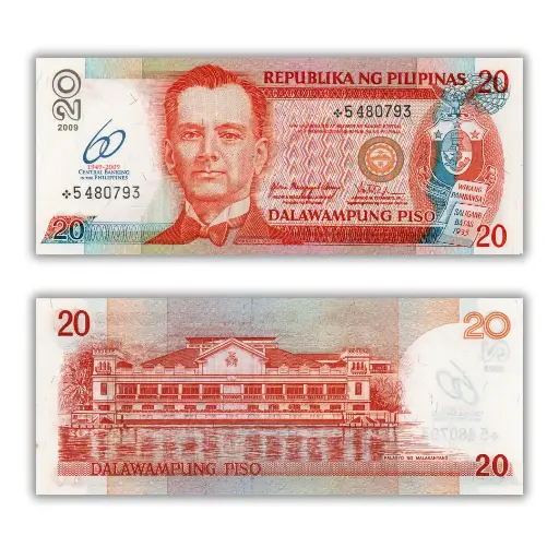 Philippines 2009 20P 60th Anniversary Bangko Sentral (1949-2009) Pick 200