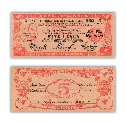 Philippines 1942 5P Iloilo Currency Pick S316