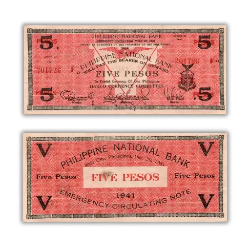 Philippines 1941 5P Iloilo Currency Pick S307