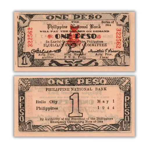 Philippines 1944 1P Iloilo Currency Pick S339