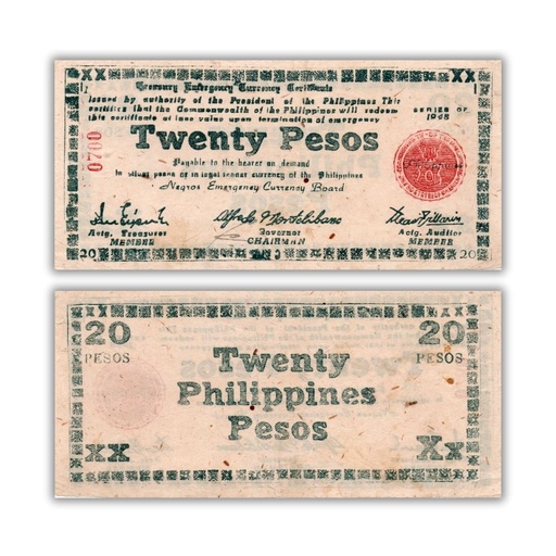 Philippines 1948 20P Negros Emergency Currency Board Pick S685