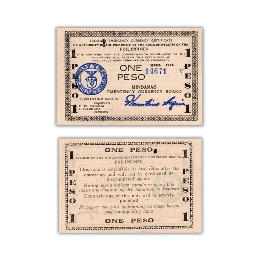 Philippines 1944 1P Mindanao Emergency Currency Board Pick S523b